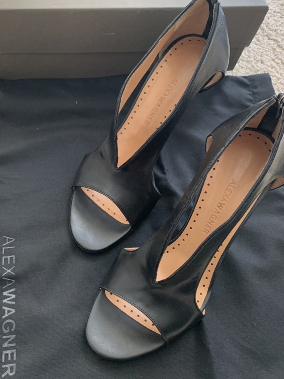 Alexa Wagner Designer Sunset Super Stretch Zipper Beige Leather Heels (Size 37) - Picture 8 of 8